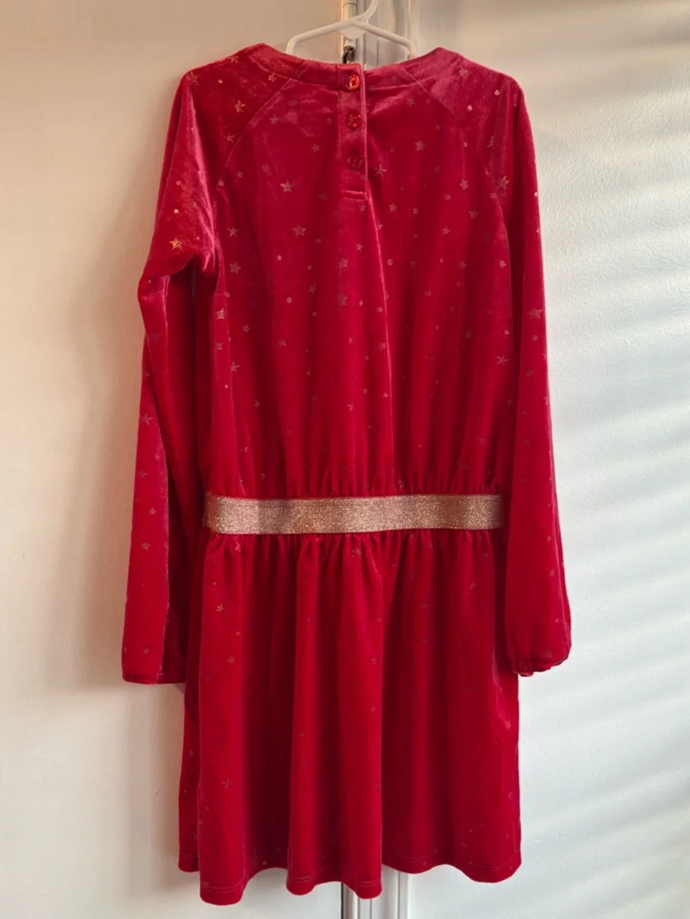 Hatley Girls Holiday Stars Crushed Velour Dress size 10